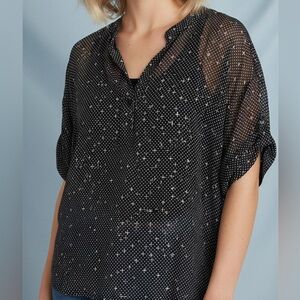 CAbi Swiss Dot sheer high/low top - S‎